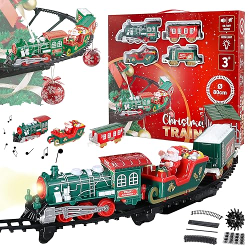 Cepewa Weihnachtszug schwebend für Tannenbaum | Ø80cm Kunststoff Licht Sound | Eisenbahn elektrisch | Lokomotive 3 Waggons 8 Gleise Halterung Weihnachtsdekoration Cepewa Weihnachtszug schwebend für Tannenbaum | Ø80cm Kunststoff Licht Sound | Eisenbahn elektrisch | Lokomotive 3 Waggons 8 Gleise Halterung Weihnachtsdekoration von Cepewa