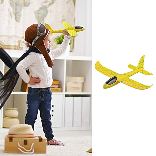 Cepewa Wurfgleiter Bastelset 3teilig | gelb 48cm Styropor | Segelflugzeug Gleiter Spielzeug Outdoor (1 x Wurfgleiter gelb) von Cepewa