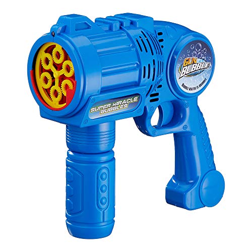 XXL Seifenblasen Pistole Seifenblasen-Maschine Gun Bubble, inklusive 2 x 120 ml Seifenblasen in 2 Farben Bubble (blau) (1 x Seifenblasen-Pistole blau) von Cepewa