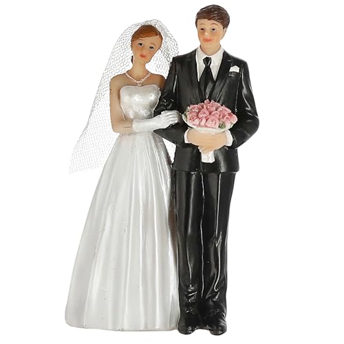 Hochzeitspaar Tortenaufsatz | 8x13x5cm weiß schwarz Polyresin | Tortenfigur Dekofigur Blumenstrauß Braut Bräutigam Hochzeitspaar Tortenaufsatz | 8x13x5cm weiß schwarz Polyresin | Tortenfigur Dekofigur Blumenstrauß Braut Bräutigam von Cepewa