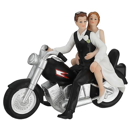 Hochzeitspaar auf Motorrad | 17x13x7cm Polyresin schwarz weiß | Hochzeitsdeko Braut Bräutigam Tortenfigur Brautpaar Hochzeitspaar auf Motorrad | 17x13x7cm Polyresin schwarz weiß | Hochzeitsdeko Braut Bräutigam Tortenfigur Brautpaar von Cepewa