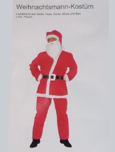 Weihnachtsmann-Kostüm 5tlg Filz/Plüsch von Cepewa