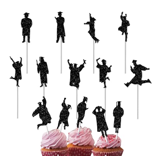 Ceprznvey Abschluss Cupcake Toppers, Abschlusskuchenationen - Papiersticks für Vorspeisen - Cupcake Decoration Supplies für Partys, Set von 14 Food Decor -Picks Ceprznvey Abschluss Cupcake Toppers, Abschlusskuchenationen - Papiersticks für Vorspeisen - Cupcake Decoration Supplies für Partys, Set von 14 Food Decor -Picks von Ceprznvey
