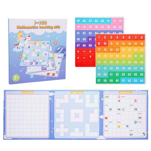 Ceprznvey Counting to 100 Board, Math Numbering Game, Interactive Kindergarten Learning Toy Preschool Educational Number Recognition Activity for Kids, 8.15x7.72x0.55 Inches von Ceprznvey