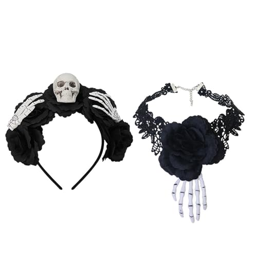 Ceprznvey Gotische Spitzen Choker Halskette | Gothic Schwarzer Kopfschmuck Spitzenchoker Set - Weiches Gothic Headpiece für Halloween Cosplay Mottopartys Kostümfeste Maskenbälle Ceprznvey Gotische Spitzen Choker Halskette | Gothic Schwarzer Kopfschmuck Spitzenchoker Set - Weiches Gothic Headpiece für Halloween Cosplay Mottopartys Kostümfeste Maskenbälle von Ceprznvey