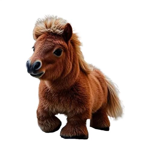Ceprznvey Horse Plush Toy, Walking Stuffed Animal, Interactive Electronic Soft Pet Synthetic Leather Realistic Pony Early Fun Educational Learning Playset for Kids von Ceprznvey