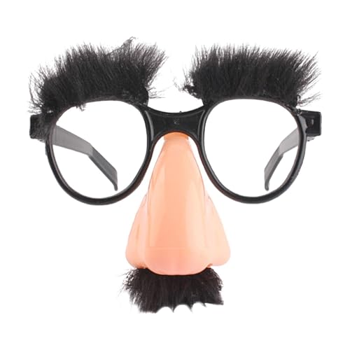 Ceprznvey Kostüm Brille mit Schnurrbart, Funny Big Nose Brille Augenbrauen und Schnurrbart – Silly Funny Photo Props, Halloween Eyeglasses Neuheit Prank, für Geburtstagsfeiern von Ceprznvey