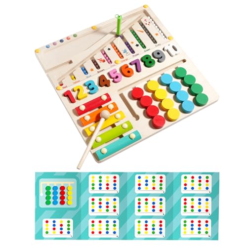 Ceprznvey Lernspielzeug aus Holz in verschiedenen Farben – sensorisches Tischspiel mit Zahlen, Lernspielzeug multifunktional, interaktiv, für Mädchen und von Ceprznvey