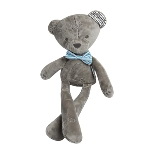 Ceprznvey Stuffed Bear Plush, Soft Cartoon Hugging Doll, Pillow with Bow Design, Plush and Pp Cotton Material, Perfect for Kids and Gift Occasions, Blue Red Gray, Single Unit von Ceprznvey
