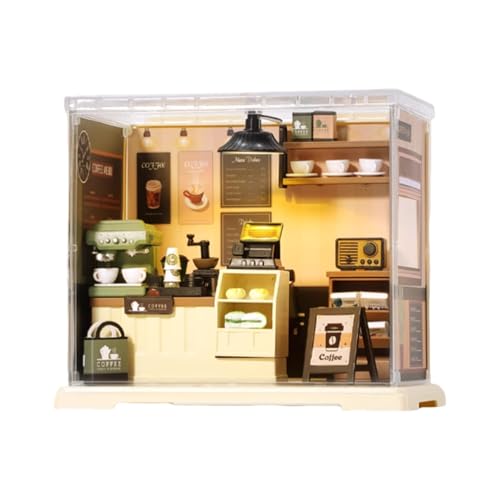 Ceprznvey Tiny House Kit, Mini Doll Home Set, Realistic Miniatur Coffee Shop, Creative Activity Compact Kitchen Building Handmade Assembly Model Toy for Teens Adults, 15,3 x 17,6 x 12,3 cm Ceprznvey Tiny House Kit, Mini Doll Home Set, Realistic Miniatur Coffee Shop, Creative Activity Compact Kitchen Building Handmade Assembly Model Toy for Teens Adults, 15,3 x 17,6 x 12,3 cm von Ceprznvey