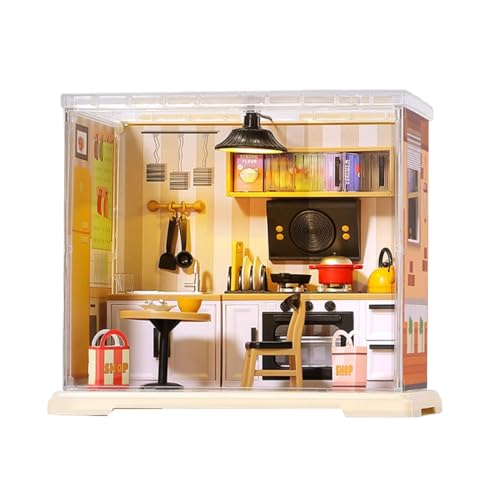 Ceprznvey Tiny House Kit, Mini Doll Home Set, Realistic Miniatur Coffee Shop, Creative Activity Compact Kitchen Building Handmade Assembly Model Toy for Teens Adults, 15,3 x 17,6 x 12,3 cm Ceprznvey Tiny House Kit, Mini Doll Home Set, Realistic Miniatur Coffee Shop, Creative Activity Compact Kitchen Building Handmade Assembly Model Toy for Teens Adults, 15,3 x 17,6 x 12,3 cm von Ceprznvey