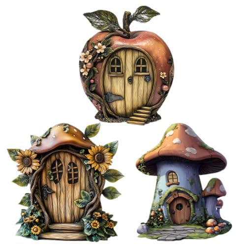 Fairy Garden Door, Miniatur Fairy, Dekoration, rustikales 2D-Flat-Design, einfache Wandbefestigung, für den Außenbereich, für den Innenbereich, Wandmontage, dekorativer Baum Fairy Garden Door, Miniatur Fairy, Dekoration, rustikales 2D-Flat-Design, einfache Wandbefestigung, für den Außenbereich, für den Innenbereich, Wandmontage, dekorativer Baum von Ceprznvey
