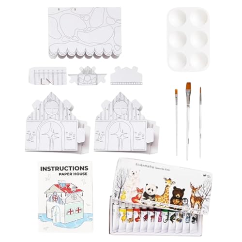 Kids Cardboard Playhouse, Painting House, Creative Coloring Toy, Hand-Painted Craft, Foldable Design, Indoor & Outdoor, Arts and Crafts House Kit, 12 Inches Kids Cardboard Playhouse, Painting House, Creative Coloring Toy, Hand-Painted Craft, Foldable Design, Indoor & Outdoor, Arts and Crafts House Kit, 12 Inches von Ceprznvey