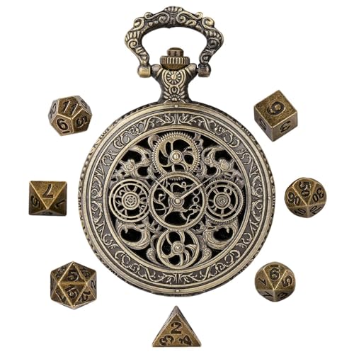 Pocket Watch Dice, Portable Metal Dice, Role Playing Dice, Collectible Dice Set, Lightweight Metal Dice with Pocket Watch Shell for Men and Women Gamers, Alloy Construction Pocket Watch Dice, Portable Metal Dice, Role Playing Dice, Collectible Dice Set, Lightweight Metal Dice with Pocket Watch Shell for Men and Women Gamers, Alloy Construction von Ceprznvey
