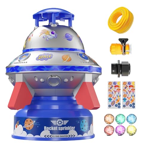 Water Sprayer Toy, Rotating Luminous Sprinkler, Interactive Water Play, Reusable Squirting Feature, Backyard Beach Pool Fun, Summer Play Equipment 7.09x7.09x9.45 von Ceprznvey