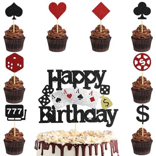 25 Stück Poker Tortendeko Geburtstag Happy Birthday Cake Toppers Unterhaltung Themen Torten Dekoration Casino Kuchen Topper Kuchen Deko für Geburtstagsfeier Babypartys Hochzeiten Party Dekoration 25 Stück Poker Tortendeko Geburtstag Happy Birthday Cake Toppers Unterhaltung Themen Torten Dekoration Casino Kuchen Topper Kuchen Deko für Geburtstagsfeier Babypartys Hochzeiten Party Dekoration von Ceqiny