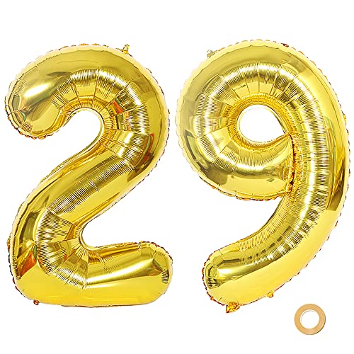 Ceqiny Digitaler Ballon Luftballons Nummer Zahl 29 Ballon Großer Folienballon in 40" 2 Stück Zahlenballons Digitaler Ballon in Gold für Geburtstag Hochzeit Jubiläum oder Sonstige Feierliche Anlässe Ceqiny Digitaler Ballon Luftballons Nummer Zahl 29 Ballon Großer Folienballon in 40" 2 Stück Zahlenballons Digitaler Ballon in Gold für Geburtstag Hochzeit Jubiläum oder Sonstige Feierliche Anlässe von Ceqiny