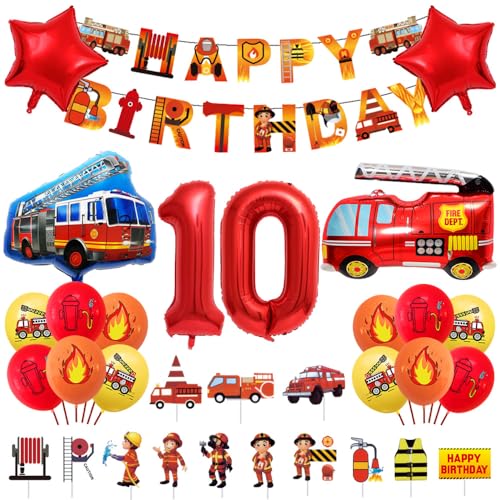 Geburtstagsdeko 10 Jahre Junge Feuerwehr Geburtstag Deko Feuerwehrwagen Folienballon Deko Kindergeburtstag Feuerwehrauto Luftballons Kuchendeko für Babyshower Jungen Party Dekoration Geburtstagsdeko 10 Jahre Junge Feuerwehr Geburtstag Deko Feuerwehrwagen Folienballon Deko Kindergeburtstag Feuerwehrauto Luftballons Kuchendeko für Babyshower Jungen Party Dekoration von Ceqiny