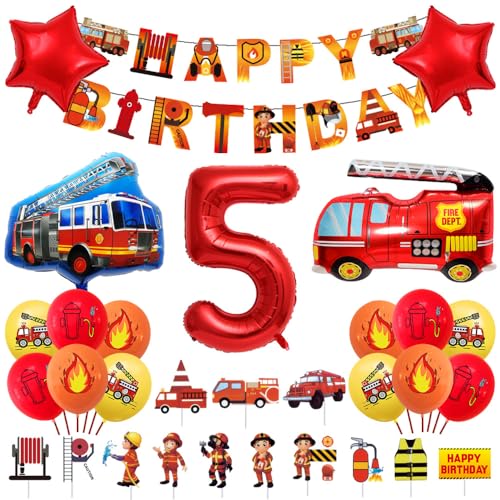 Geburtstagsdeko 5 Jahre Junge Feuerwehr Geburtstag Deko Feuerwehrwagen Folienballon Deko Kindergeburtstag Feuerwehrauto Luftballons Kuchendeko für Babyshower Jungen Party Dekoration Geburtstagsdeko 5 Jahre Junge Feuerwehr Geburtstag Deko Feuerwehrwagen Folienballon Deko Kindergeburtstag Feuerwehrauto Luftballons Kuchendeko für Babyshower Jungen Party Dekoration von Ceqiny