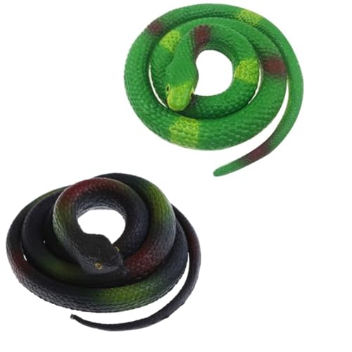 2 Stück Fake Schlange Spielzeug,Schlangen Spielzeuge,Kunststoff Schlangen,Gummi Simulation Schlange,Realistische Gummi Python,Verschiedene Bunte Gefälschte Schlange,Garten Props Witz-Streich-Geschen von Cerioll
