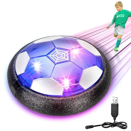 Cerioll Air Power Fußball, Hover Fussball mit LED, Jungen Spielzeug für Kinder, Hover Fussball Indoor mit LED Geschenke, Wiederaufladbar Fußball Spiele Kinder von Cerioll