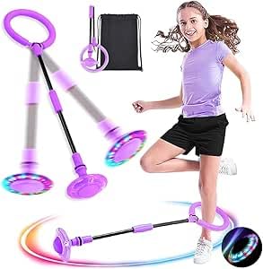 Cerioll Kinder Blinkender Springring, Sport Sprungball, Faltbarer Flash Jumping Ball, Geeignet Für Geschicklichkeitsspiele Für Kinder Oder Erwachsene (Lila) von Cerioll