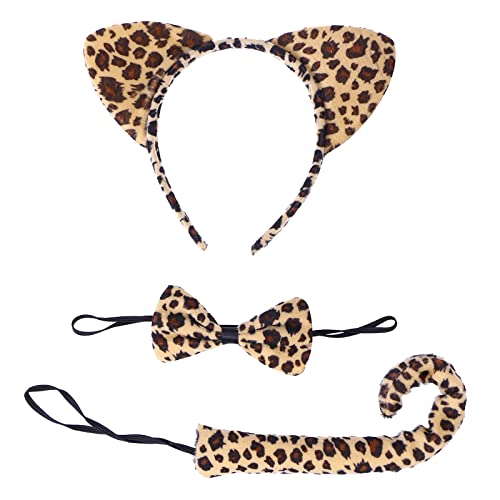 Cerioll Tierohren Stirnband,Ohren Stirnband Set,Ohren Fliege Tier Kleid Set,Leopard Muster Katze Ohren,Leopardenkostüm-set,Tier Leopard Stirnband Fliege,Leoparden Katzenohren Schwanz Und Fliege Cerioll Tierohren Stirnband,Ohren Stirnband Set,Ohren Fliege Tier Kleid Set,Leopard Muster Katze Ohren,Leopardenkostüm-set,Tier Leopard Stirnband Fliege,Leoparden Katzenohren Schwanz Und Fliege von Cerioll