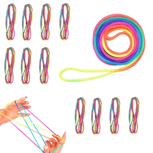 Fadenspiel, 12PCS Fadenspiel Fingerspiel, Hüpfgummi Breit, Fadenfingerspiel, Seil Fingerspiele, Finger-fadenspiel, Gummitwist Kinder Finger, Sehr gut Geeignet für Kindergeburtstage und Campus-Spiele Fadenspiel, 12PCS Fadenspiel Fingerspiel, Hüpfgummi Breit, Fadenfingerspiel, Seil Fingerspiele, Finger-fadenspiel, Gummitwist Kinder Finger, Sehr gut Geeignet für Kindergeburtstage und Campus-Spiele von Cerioll