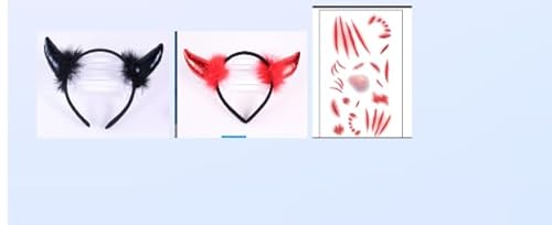 Halloween Teufelshörner Stirnband, 2 Stücke Teufel Ohren Haarband, Teufels Ohren Haarreif, Devil Hörner Rot Schwarz Für Damen Herren & Kinder Zu Helloween, Fasching, Karneval Und Kostüm Party von Cerioll