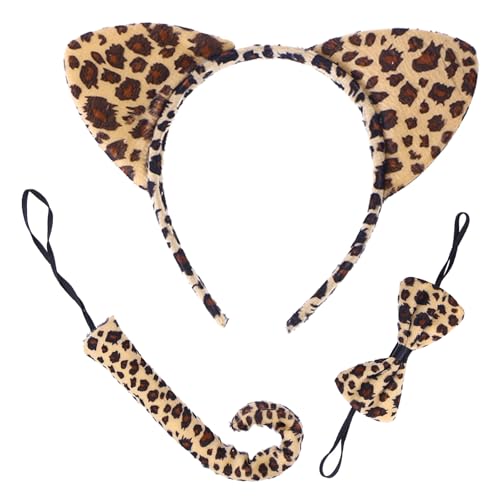 Katzenohren-Stirnband, Leopardenohren-Haarband, Leoparden-Kostüm-Set, Tierohren-Haarband, Katzenohren-Haarband, Leopardenohren und -schwanz, Katzenohren, Stirnband, Schwanz, Fliege, Katzenohren-Stirnband, Leopardenohren-Haarband, Leoparden-Kostüm-Set, Tierohren-Haarband, Katzenohren-Haarband, Leopardenohren und -schwanz, Katzenohren, Stirnband, Schwanz, Fliege, von Cerioll