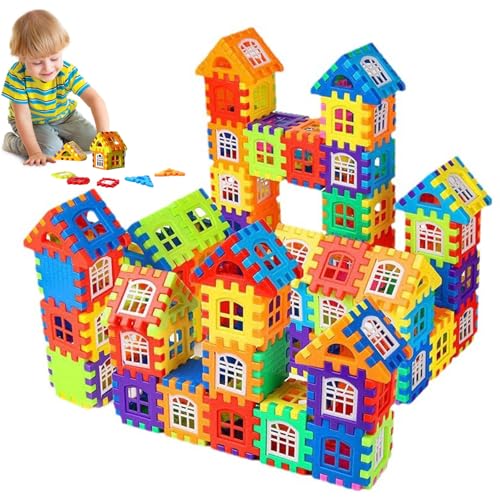 Kinder 196-teiliges Set Bausteine Konstruktionsspielzeug, Lernen Spielzeug Lernset Kind, Bausteine für Kleinkinder, Classic Große Lernspielzeug, Bauspielzeug für Kinder ab 3 Jahre von Cerioll
