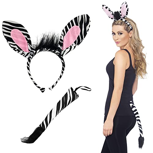 Kostüm-set Zebra, Weihnachten Tierohren Stirnband, Zebra Kostüm Set, Haarreif Mit Ohren Und Schwanz, Stirnband Ohr Krawatte Und Schwanz Zubehör, Tier Tiara, Dschungel, Kostüm, Karneval, Mottoparty Kostüm-set Zebra, Weihnachten Tierohren Stirnband, Zebra Kostüm Set, Haarreif Mit Ohren Und Schwanz, Stirnband Ohr Krawatte Und Schwanz Zubehör, Tier Tiara, Dschungel, Kostüm, Karneval, Mottoparty von Cerioll