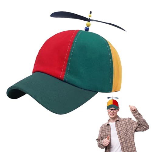 Propeller Mütze, Bunte Propellermütze, Hubschraubermütze, Helikopter Cap, Baseballmütze Mit Propeller, Lustige Propellerkappe, Kappe Mit Propeller, Helikopter Mütze Für Erwachsene Kinder, Grün von Cerioll