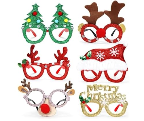 Weihnachtsbrille, 6 Stück Kreative Weihnachtsbrille Set, Weihnachtsfeier Deko Brille, Weihnachten Brillen Rahmen, Lustige Weihnachtsfeier Brille, Für Weihnachten Party Supplies Und Party Favors Weihnachtsbrille, 6 Stück Kreative Weihnachtsbrille Set, Weihnachtsfeier Deko Brille, Weihnachten Brillen Rahmen, Lustige Weihnachtsfeier Brille, Für Weihnachten Party Supplies Und Party Favors von Cerioll