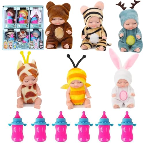 Cerkkapo Mini Baby Puppe,6 Stück Babypuppe mit 6 Flaschen,Mini Reborn Puppen,Mini Puppe,Newborn Reborn Baby,Waschbares Mini Babypuppen,Baby Mini Puppen Set für Kinder Geburtstag Cerkkapo Mini Baby Puppe,6 Stück Babypuppe mit 6 Flaschen,Mini Reborn Puppen,Mini Puppe,Newborn Reborn Baby,Waschbares Mini Babypuppen,Baby Mini Puppen Set für Kinder Geburtstag von Cerkkapo