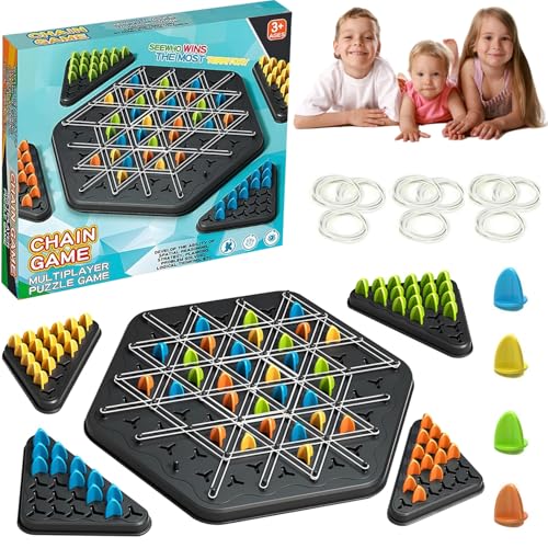 Cerkkapo Triggle Spiel Gummibänder,Triggle Spiel,Ketten Dreieck Spiel,Kettendreieck Schachspiel für den Familienspieleabend,Spiel mit Gummibändern Dreieck für Kinder und Erwachsene,Spiele für 2-4 Cerkkapo Triggle Spiel Gummibänder,Triggle Spiel,Ketten Dreieck Spiel,Kettendreieck Schachspiel für den Familienspieleabend,Spiel mit Gummibändern Dreieck für Kinder und Erwachsene,Spiele für 2-4 von Cerkkapo