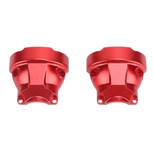 2 PCS Front Rear Differential Cover, RC Car Axle Covers Front and Rear, Aluminum Alloy RC Car Gearbox Housing for Climbing Car (Red) von Cerlyiont