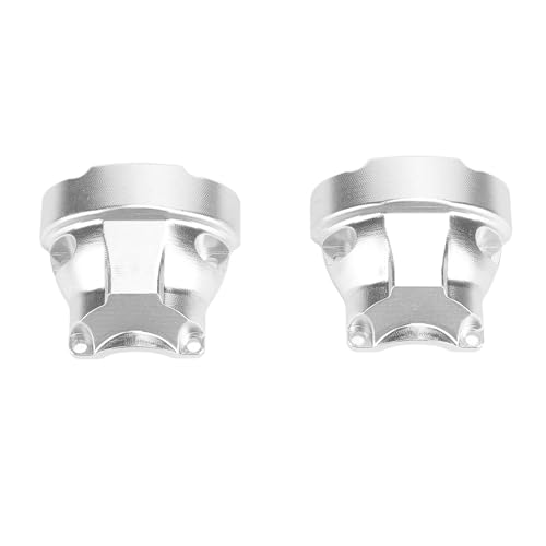 2 PCS Front Rear Differential Cover, RC Car Axle Covers Front and Rear, Aluminum Alloy RC Car Gearbox Housing for Climbing Car (Silver) von Cerlyiont