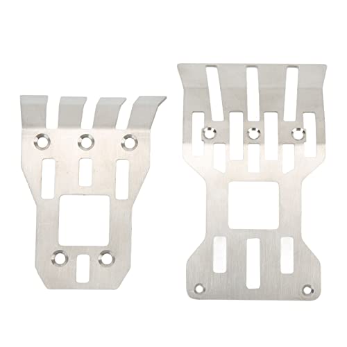 2 PCs Edelstahl RC -Skid -Platten, RC -Chassis -Panzerpanzerplatte, vordere und hintere Skid -Platten -Chassis -Rüstungsschutz, kompatibel mit ARMA 1/7 Mojave RC -Auto von Cerlyiont
