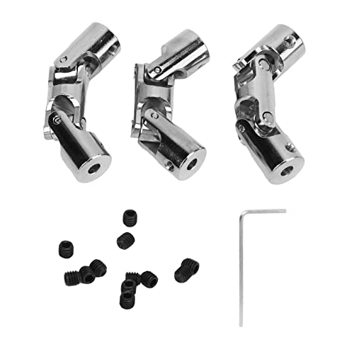 3 PCs Universal Rotatable Lenkwelle U -Gelenkkupplungsmotoranschluss Kuppler, 3 Abschnitt U -Fugenkupplung mit Schrauben für RC -Auto -Roboter -Crawler -Boot (4 mm bis 4 mm) von Cerlyiont
