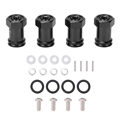 4 PCs Aluminium 12 -mm -Rad -Hex -Hub -Hub -Adapter, 15 -mm -Offset -Verlängerungs -Sechskantantriebsadapter, 12 -mm -Rad -Hex -Hub für Traxxas Mini E Revos 1/16 RC -Auto (Schwarz) von Cerlyiont