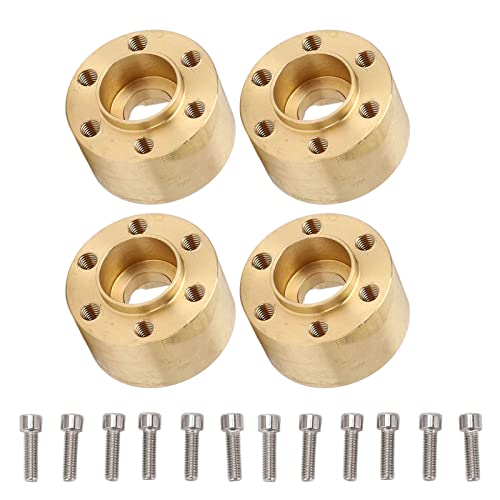 4 PCs Messinggewichte, 1,9/2,2 Zoll Beadlock -, 12 -mm -Perldlock -Rad -Rand -Rand -Hex -Radnabe Weiten Apter für 1/10 RC Crawler 1,9 2.2 Rims Scx10 (Gold) (15 mm) von Cerlyiont
