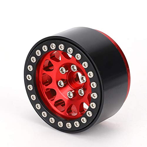 4 PCs RC Beadlock Wheel Fells, Metall Wheel Rim Peradlock Wheel -Hub, 1,9 -Zoll -Perldlock -RC -Felgen für 1:10 RC -Crawler, kompatibel mit axial scx10, scx10ii, 90046, 90047 (Schwarz rot) von Cerlyiont