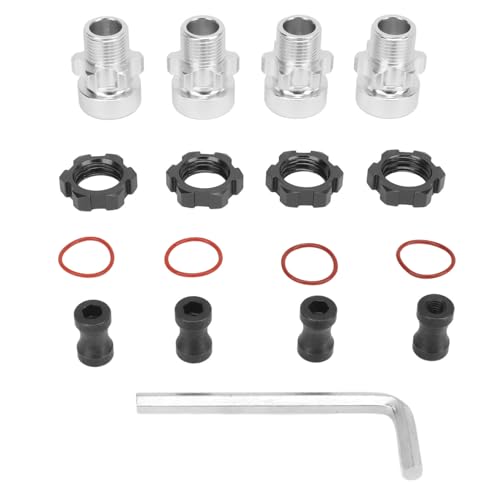 4 pcs 12mm to 17mm Aluminum Wheel Hex Hub Adapter Conversion Extension, Aluminum Alloy RC Hex Adapter for 1/10 RC Cars (Black) von Cerlyiont