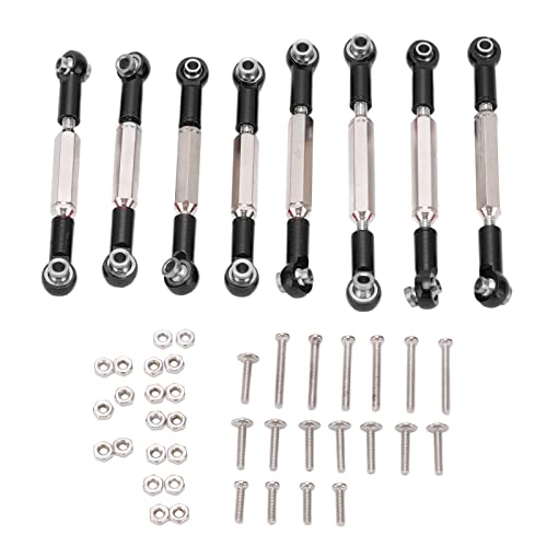 8pcs Metall Pull -Stange Lenkung Servo -Link -Link -Bindungen Arm -Spurstangen Enden Anschluss, kompatibel mit WPL B14 C14 C24 C14K C24K D90 D91 MN90 MN91 MN45 MN96 MN99 1/16 RC (Schwarz) von Cerlyiont