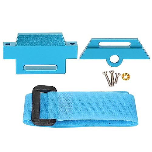 Aluminiumlegierung hoher Batteriehalterhalterung Haltedown, RC -Auto -Batterieplatte, Batteriehalterhalterung mit Riemen für Traxxas 1/10 Schrägstrich 2WD 5822 5822A -Chassis (Blue) von Cerlyiont
