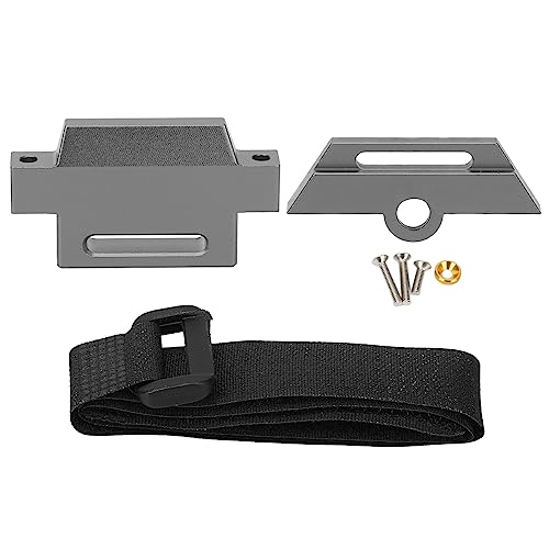 Aluminiumlegierung hoher Batteriehalterhalterung Haltedown, RC -Auto -Batterieplatte, Batteriehalterhalterung mit Riemen für Traxxas 1/10 Schrägstrich 2WD 5822 5822A -Chassis (Gray) von Cerlyiont