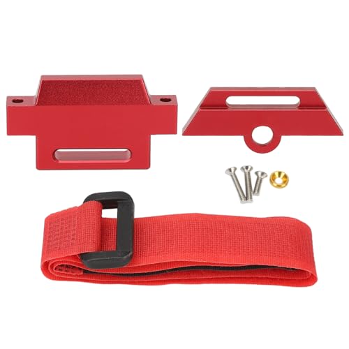 Aluminiumlegierung hoher Batteriehalterhalterung Haltedown, RC -Auto -Batterieplatte, Batteriehalterhalterung mit Riemen für Traxxas 1/10 Schrägstrich 2WD 5822 5822A -Chassis (Red) von Cerlyiont