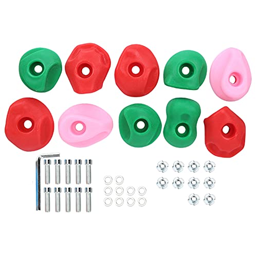 Cerlyiont 10 Stcs -Klettern, Erwachsenenklettersteine, Felswand Kletterkit im Innenbereich, mehrfarbige große Klettern hält Outdoor Large Fels Wall Grips ab. (Small 10 Packs) von Cerlyiont