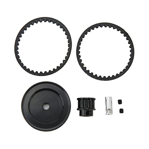 Cerlyiont 12T 30T Riemenantriebsgetriebe-Getriebesystem-Ersatz, für 1/10 RC Crawler Car Upgrade DIY-Teile, RC Car Riemenantriebsgetriebe-Getriebesystem (Black) von Cerlyiont